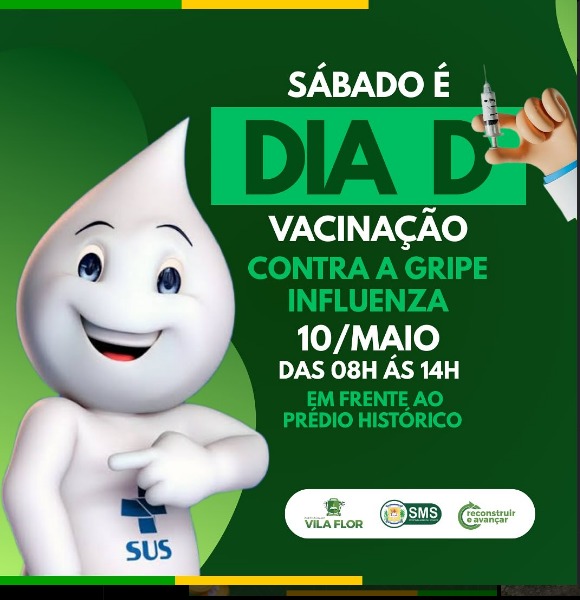 Dia D de vacinação contra a gripe será nesse sábado (10)